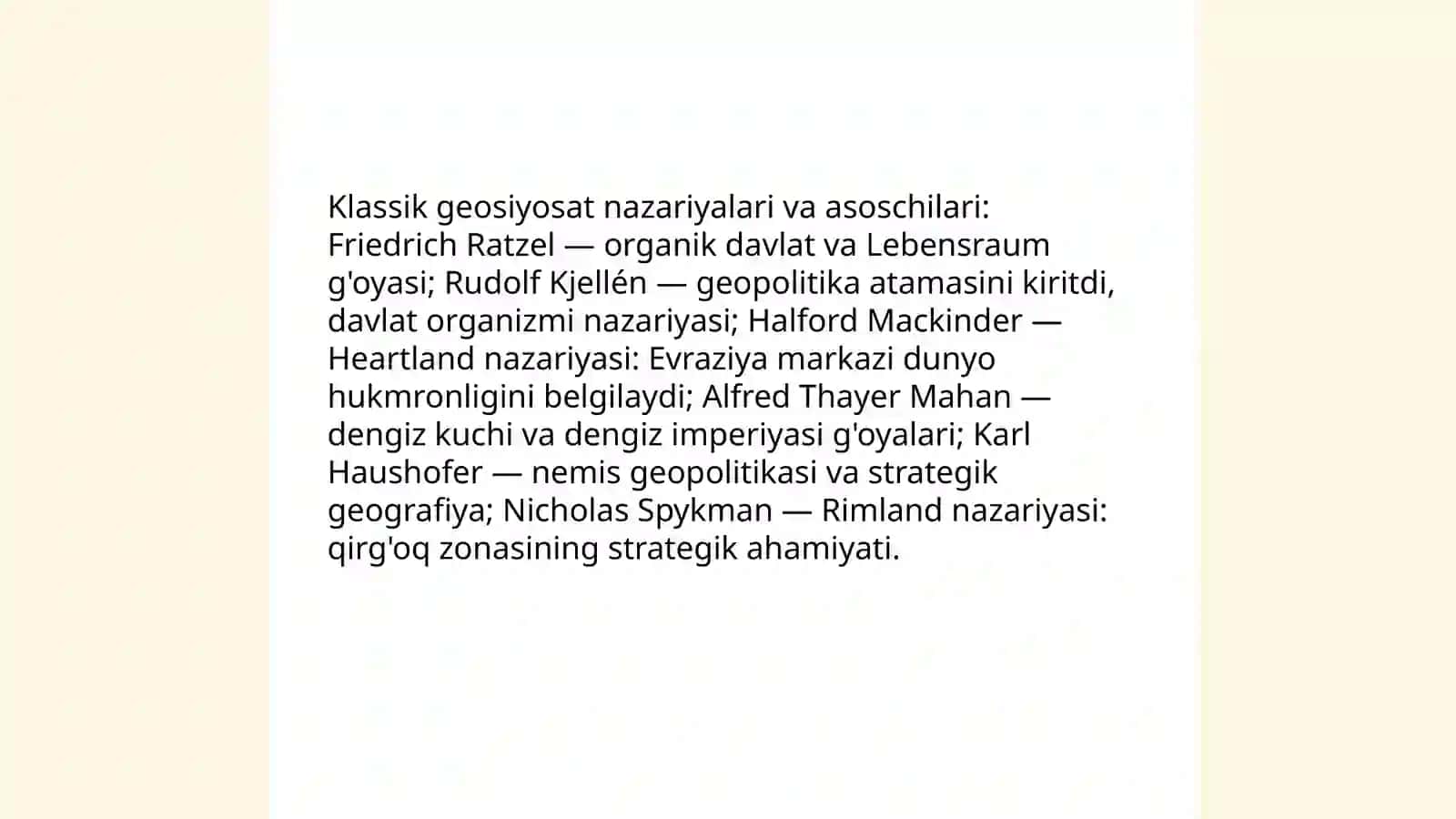 Geosiyosat qarashlarining vujudga kelishi 4