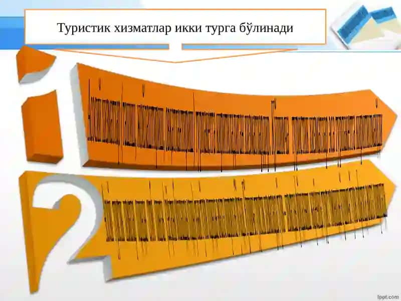Туризм соҳасида хизматлар ва маҳсулотлар 4