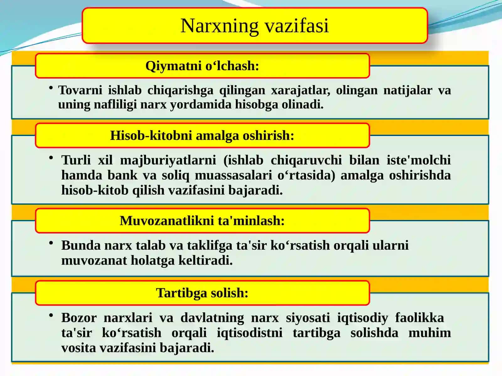 Narxga ta’sir etuvchi omillari 4