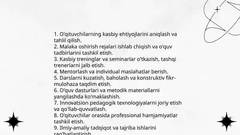 Metodistning maktabgacha ta'lim tashkilotidagi vazifalari 4