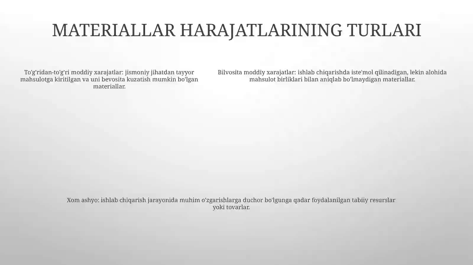 Material Xarajatlarining Hisobi 4