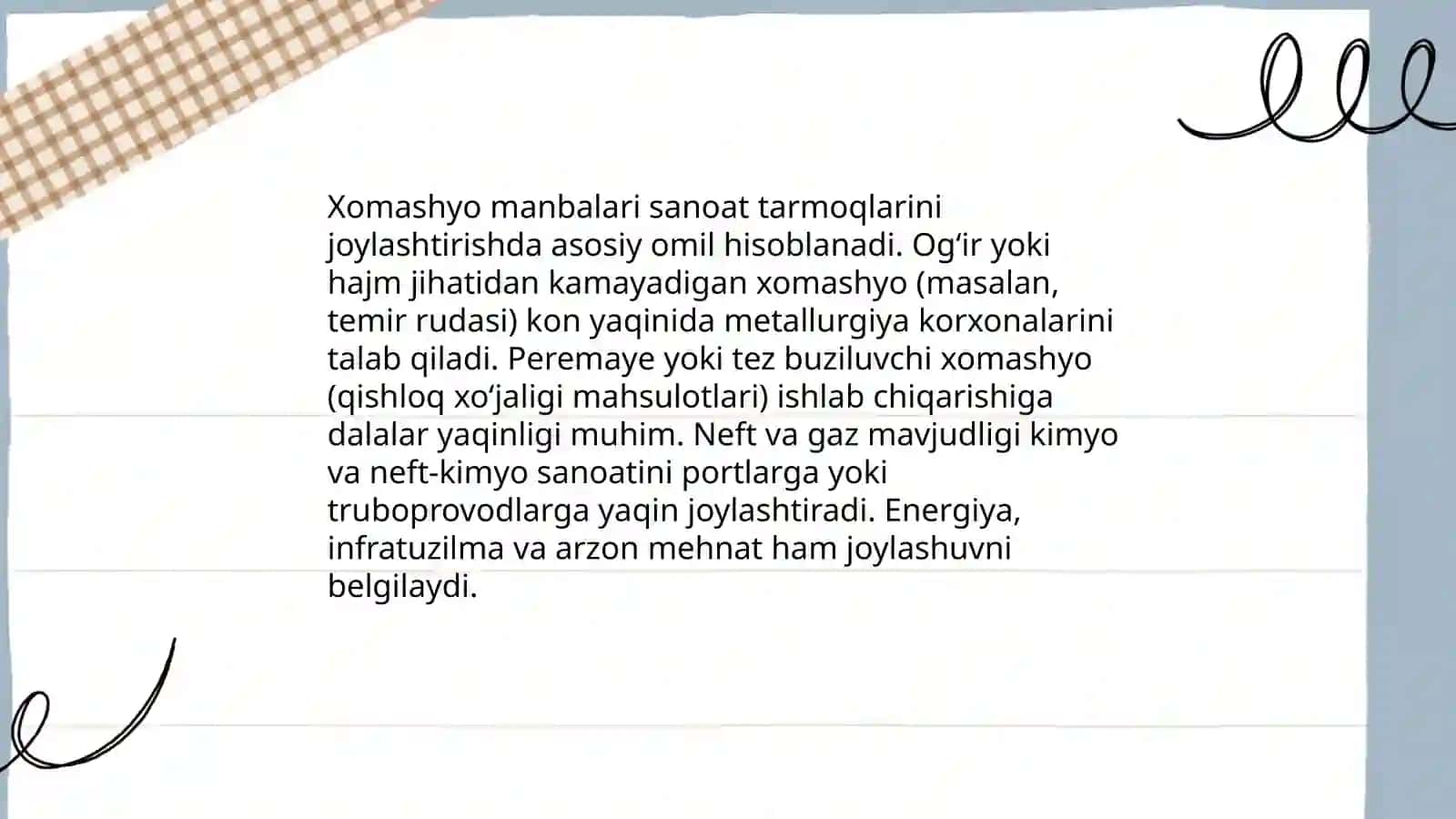 Sanoat tarmoqlarini joylashtirish 4