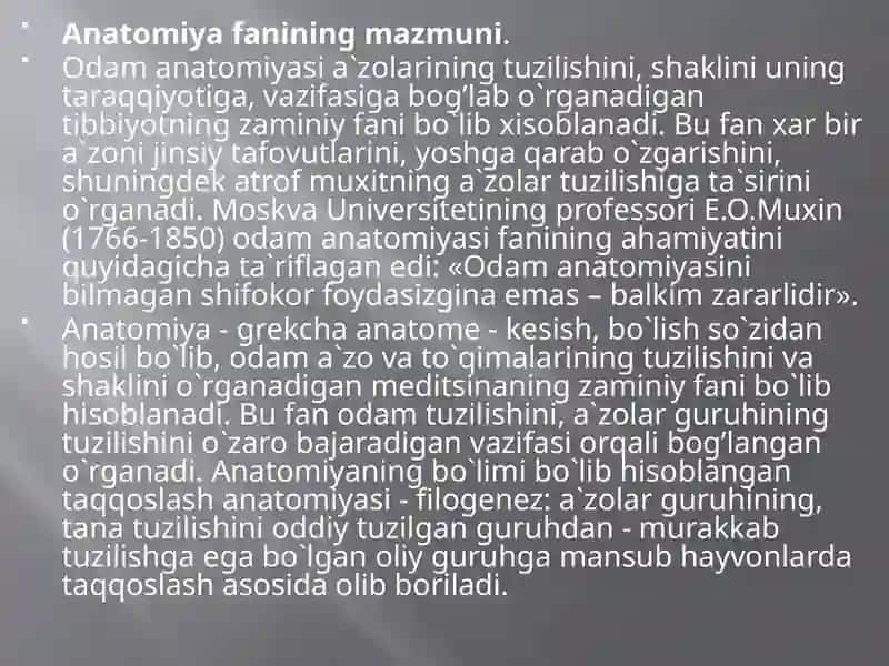 Anatomiya fanining rivojlanishi 4