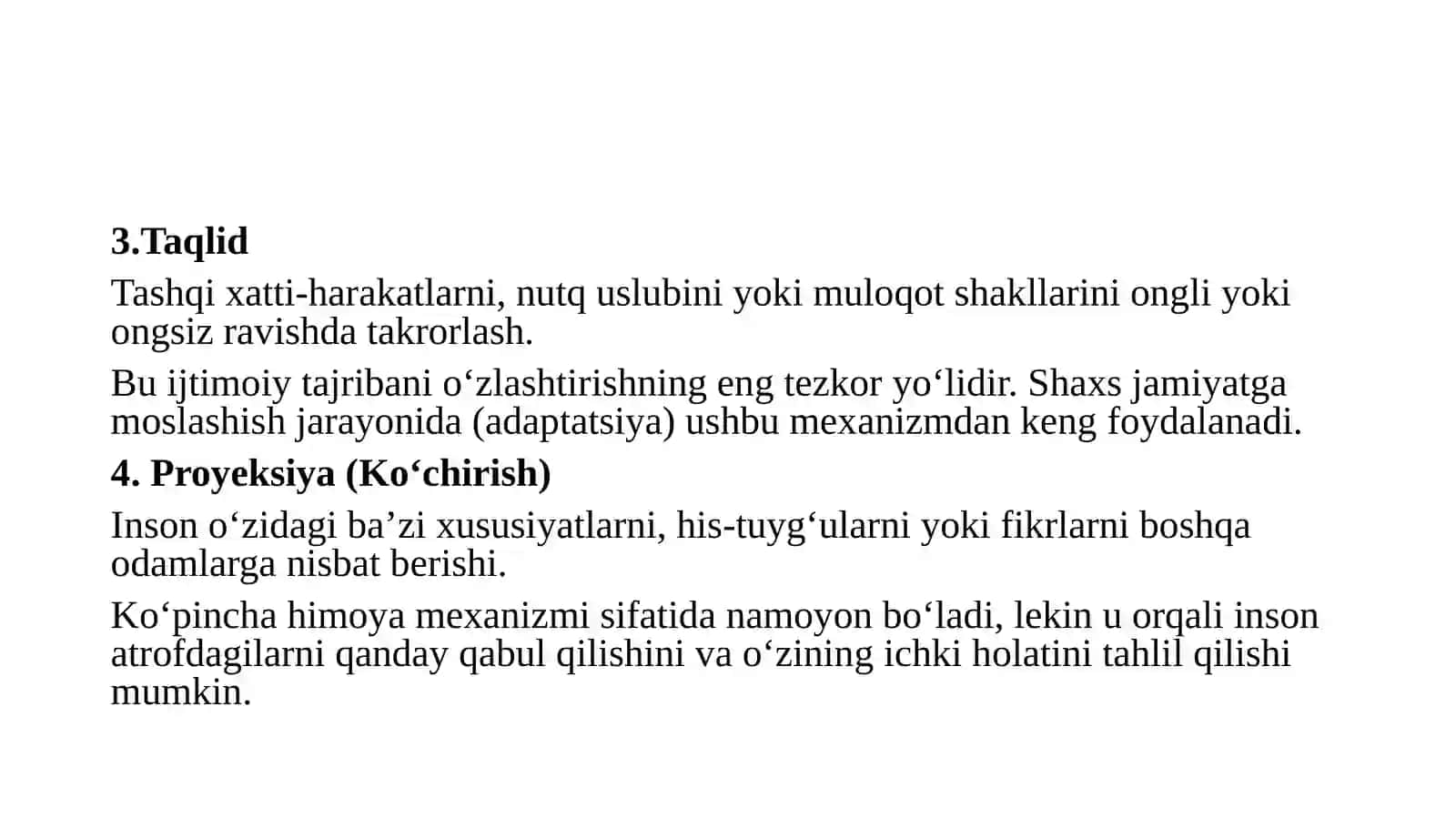 Shaxs rivojlanish mexanizmlari 4