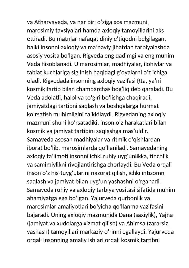 Milliy dinlar-vedizm dini ta’limotida axloqiy qarashlari 4