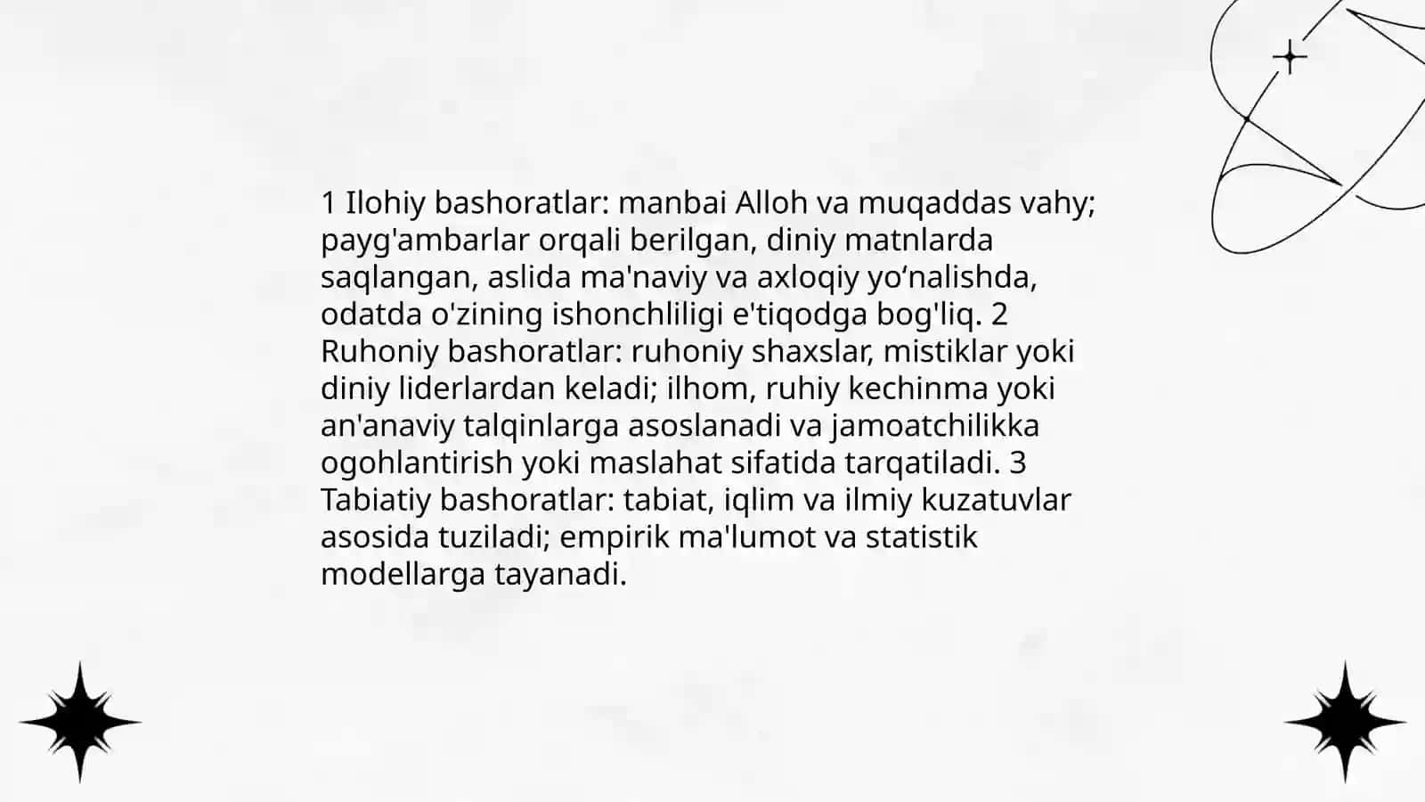 Bashoratlar tipologiyasi 4
