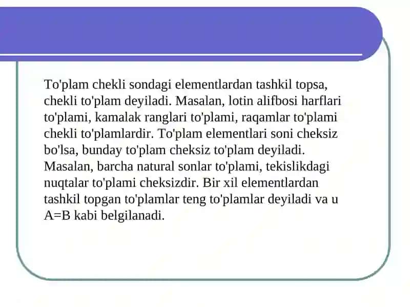 To'plamlar tushunchasi 4