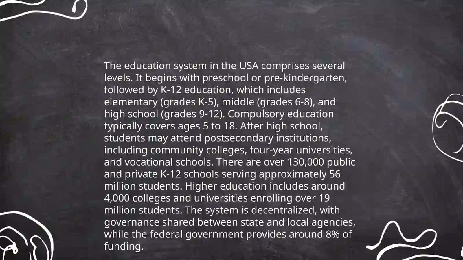 Education in the USA. Gr: Present Continuous 4