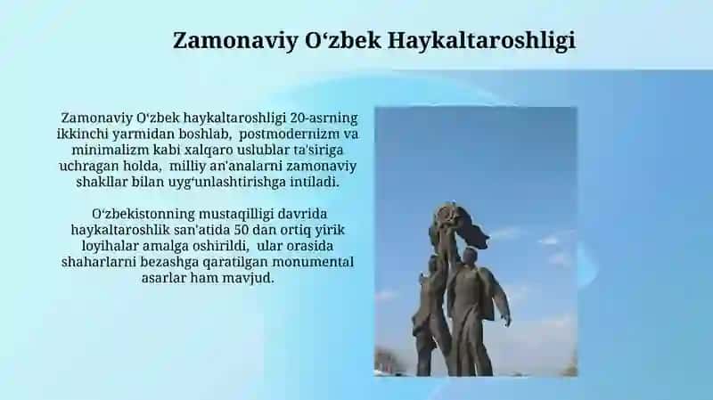 Oʻzbekiston haykaltaroshlik sanati 4