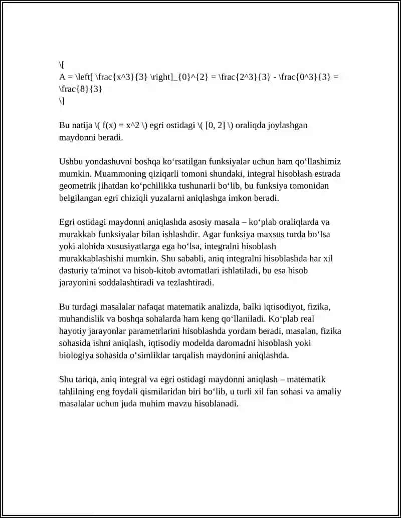 ANIQ INTEGRAL TADBIQLAR 4
