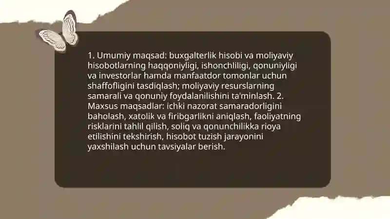 Auditning mohiyati, uning maqsadi va vazifalari 4