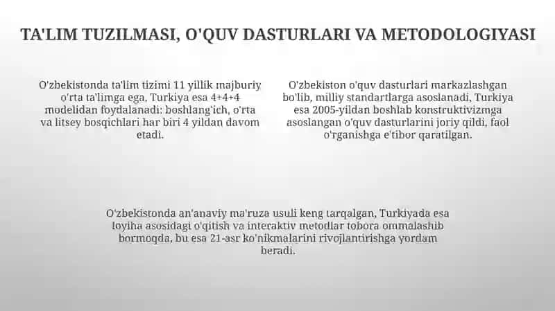 O'zbekiston va Turkiya ta'lim tizimining qiyosiy tahlili 4