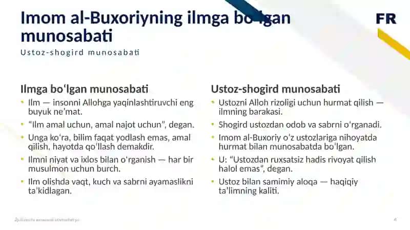 Imom al-Buxoriyning pedagogik g‘oyalari 4