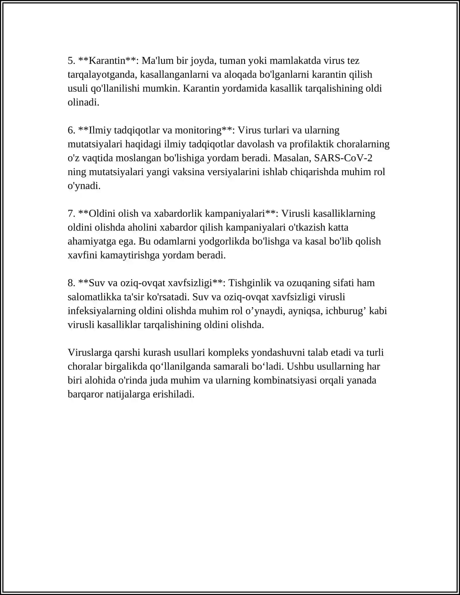 VIRUSLARGA QARSHI KURASHISH USULLARI 4