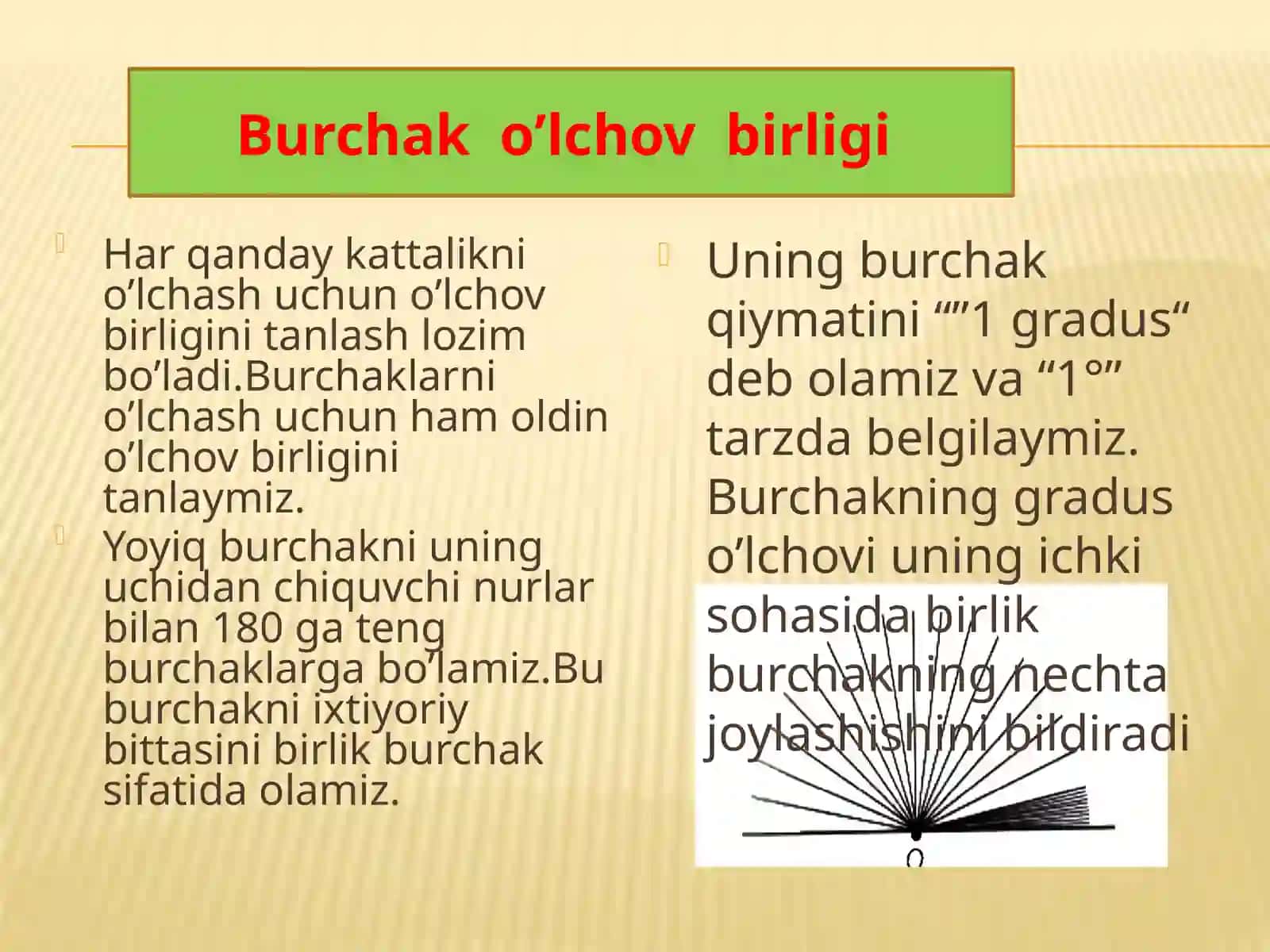 Burchaklarni o’lchash 4