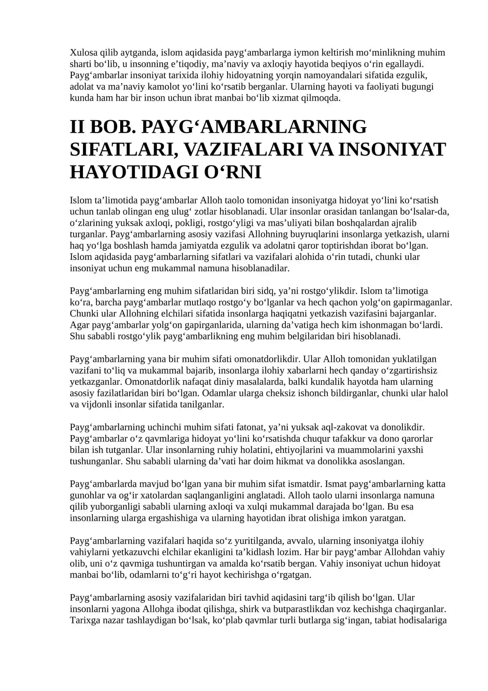 ISLOM DINIDA PAYG‘AMBARLARGA ISHONISH MASALASI 4