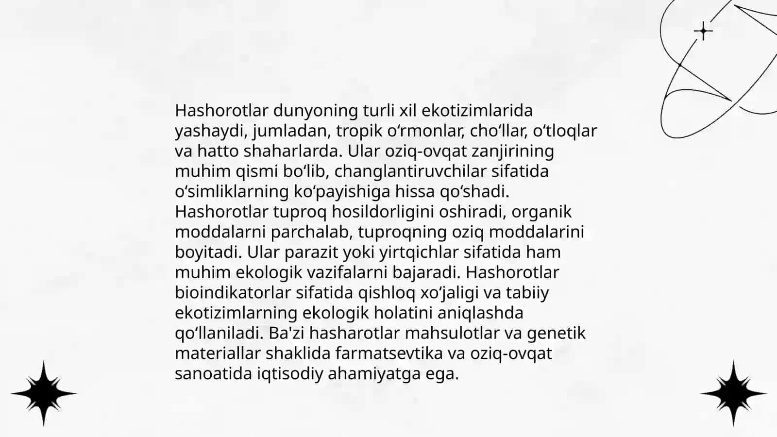Hashorotlar ekologiyasiga oid tahlillar 4