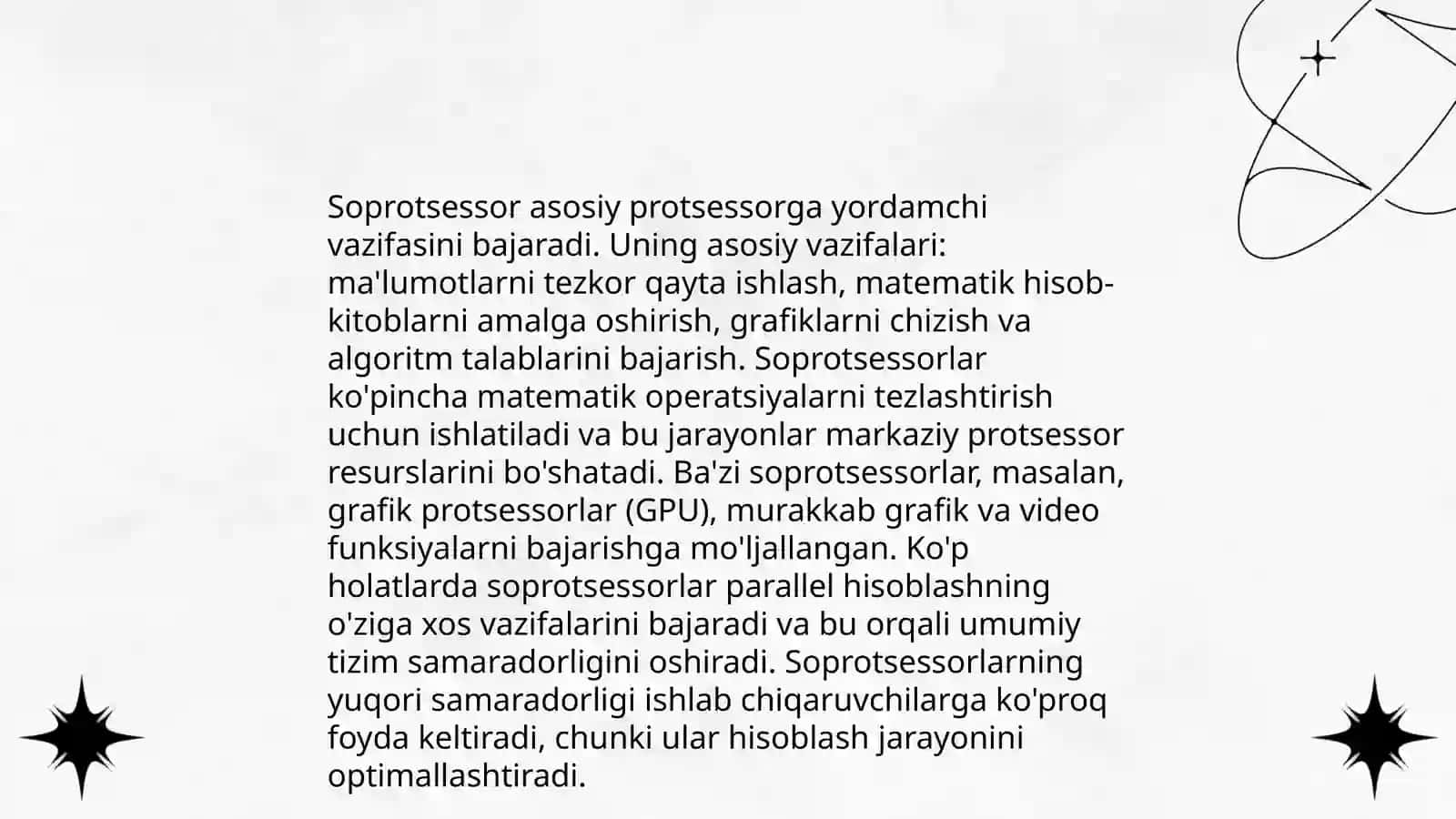 Tizimli blok va uning tarkibiy elementlari: protsessor, soprotsessor, xotira 4