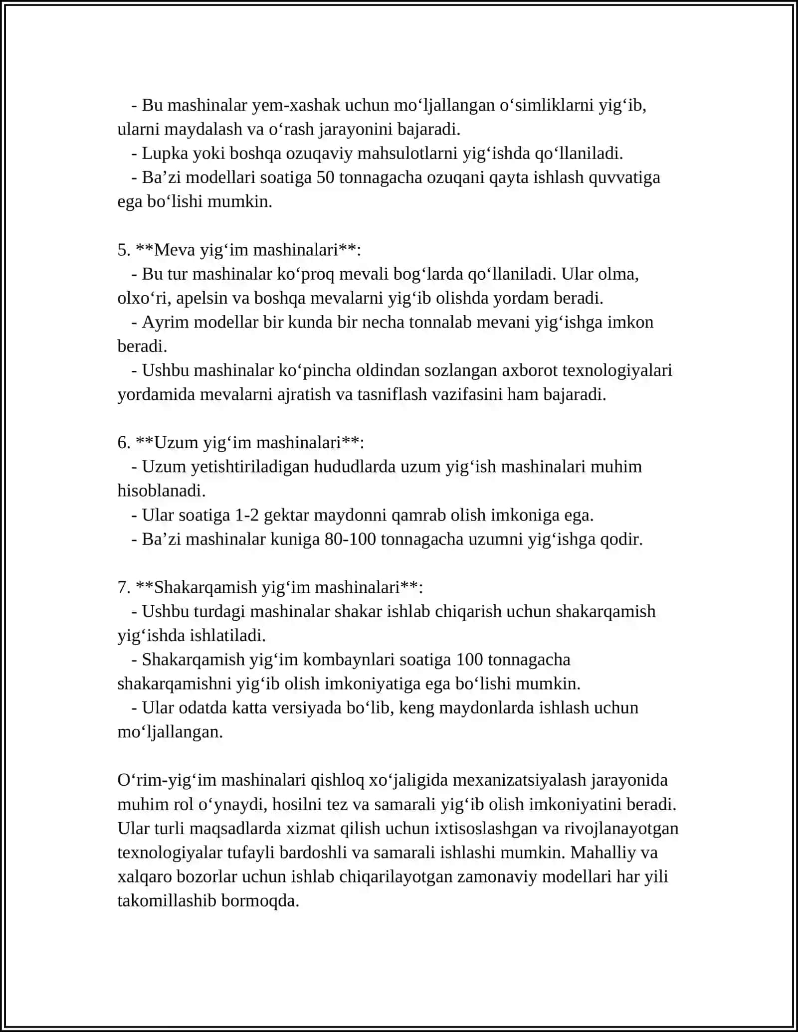 O'RIM YIG'IM MASHINALARI 4