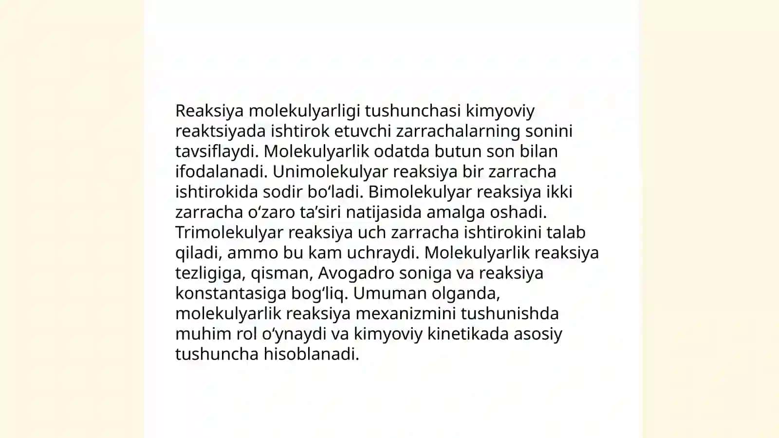 Kimyoviy reaksiyaning tartibi 4