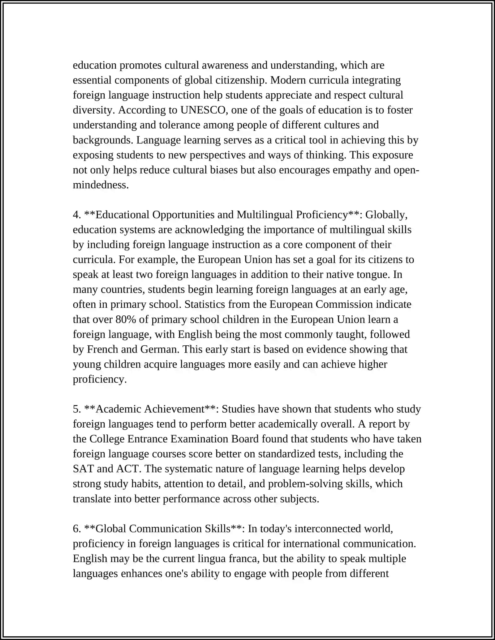 EDUCATION AND ROLE OF FOREIGN LANGUAGE 4