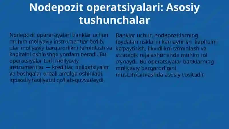 Depozit va Nodepozit Operatsiyalar 4