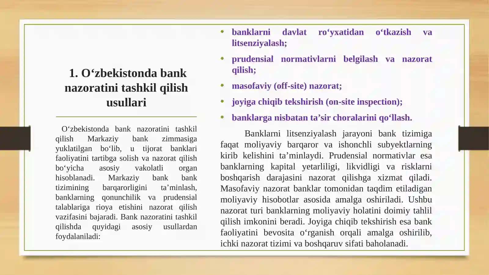TIJORAT BANKLARI FAOLIYATINI TARTIBGA SOLISH VA NAZORATI USULLARI 4