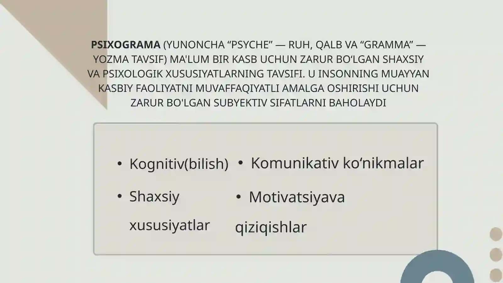 KASBIY PROFESSIOGRAMA VA PSIXOGRAMA 4