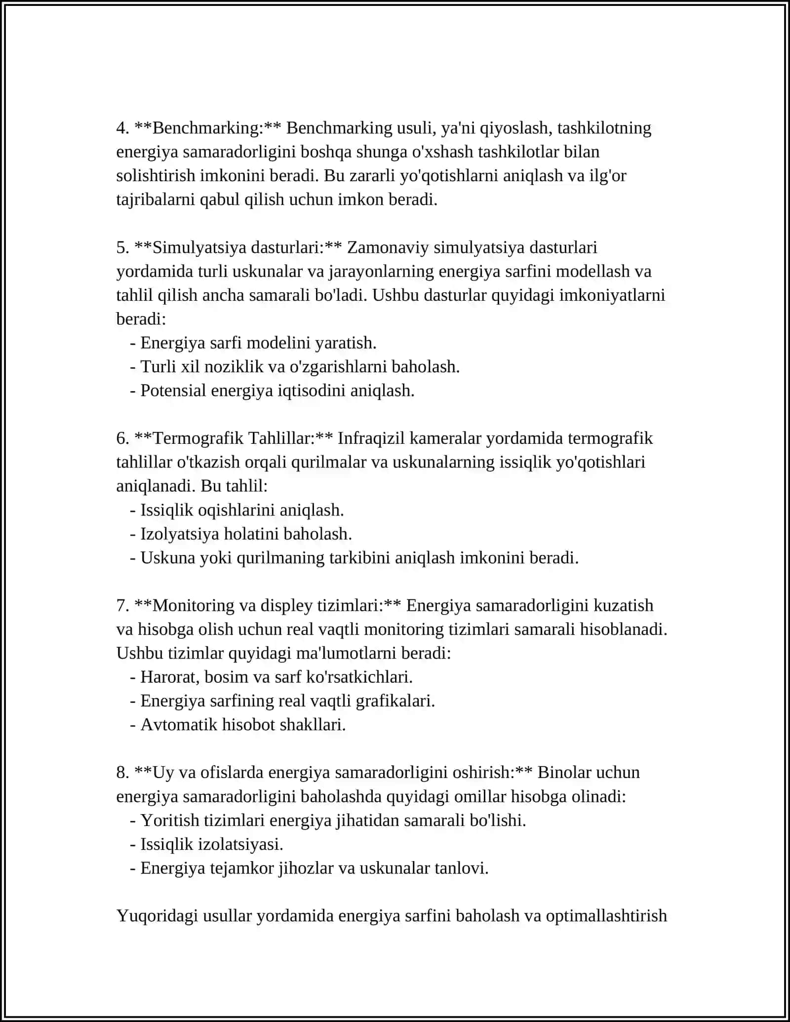 TEXNOLOGIK SAMARADORLIKNI ANIQLASH USULLARI 4