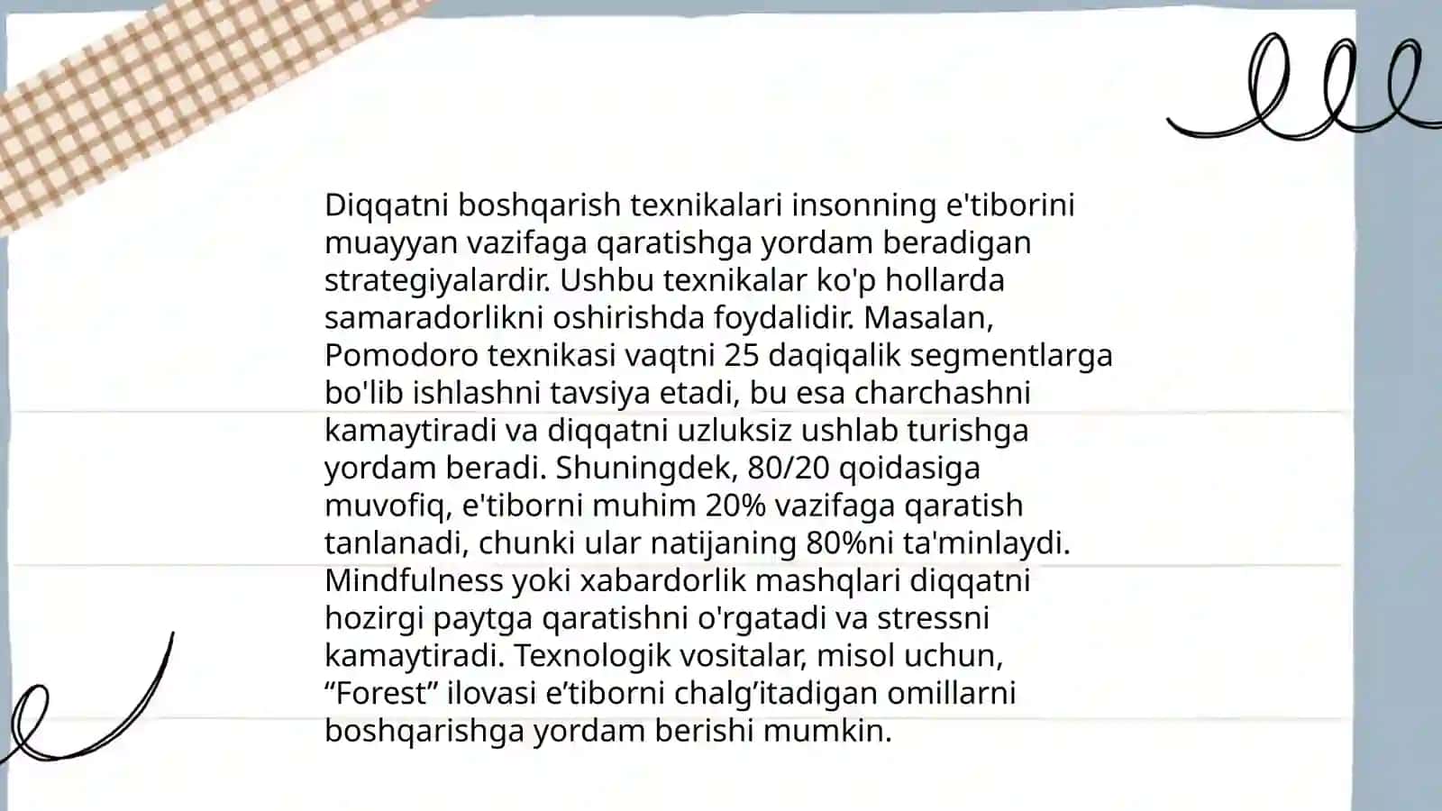 Diqqat markazini oshirish usullari 4