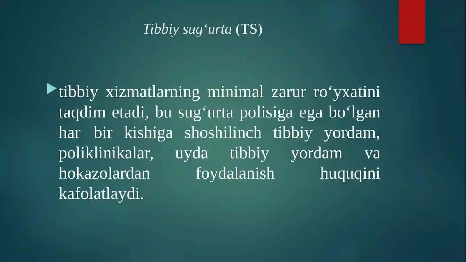 Tibbiysugu’rta. Mulksug’urtasi 4