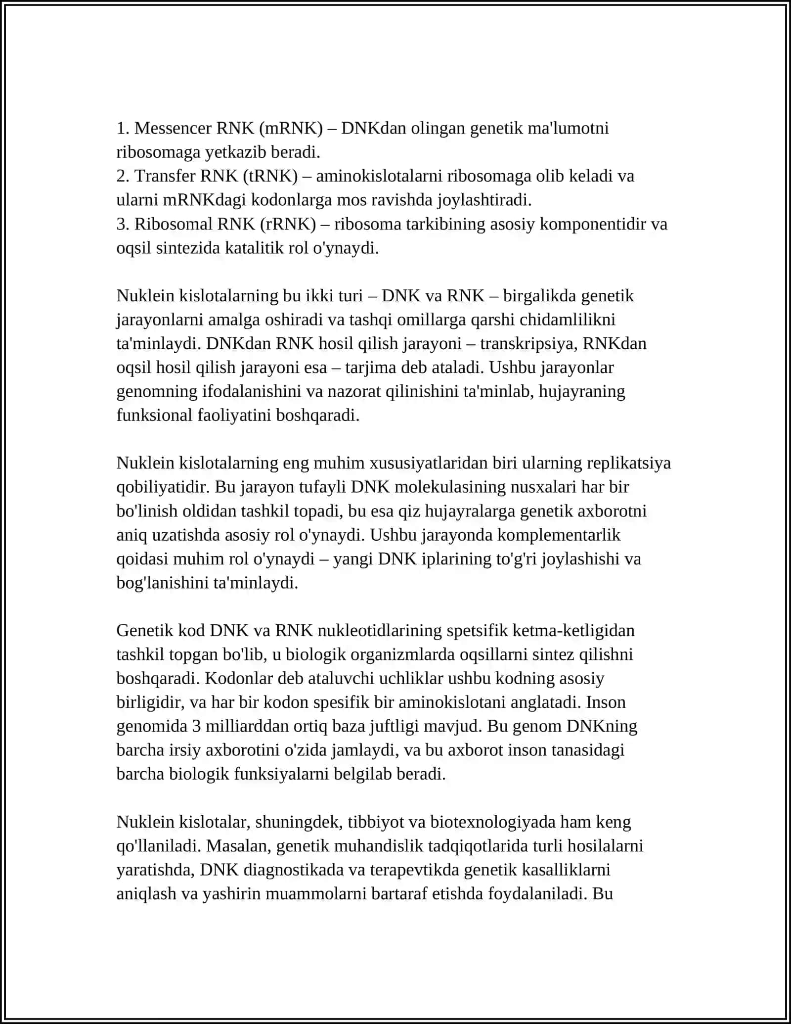 Nuklein Kislotalarning Tuzilishi 4