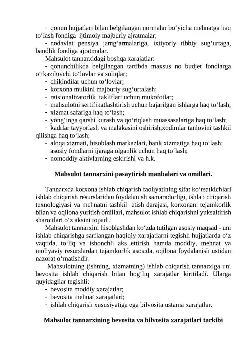 Korxona xarajatlari 4