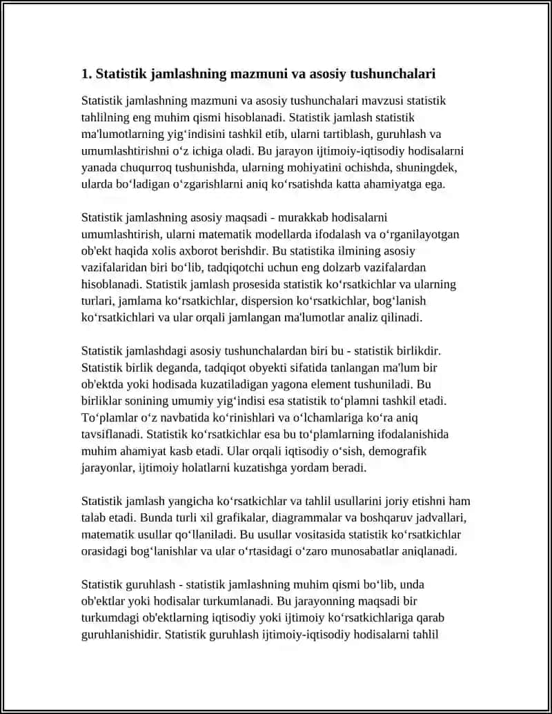 STATISTIK JAMLASHNING MAZMUNI VA UNI MASALALARI 4
