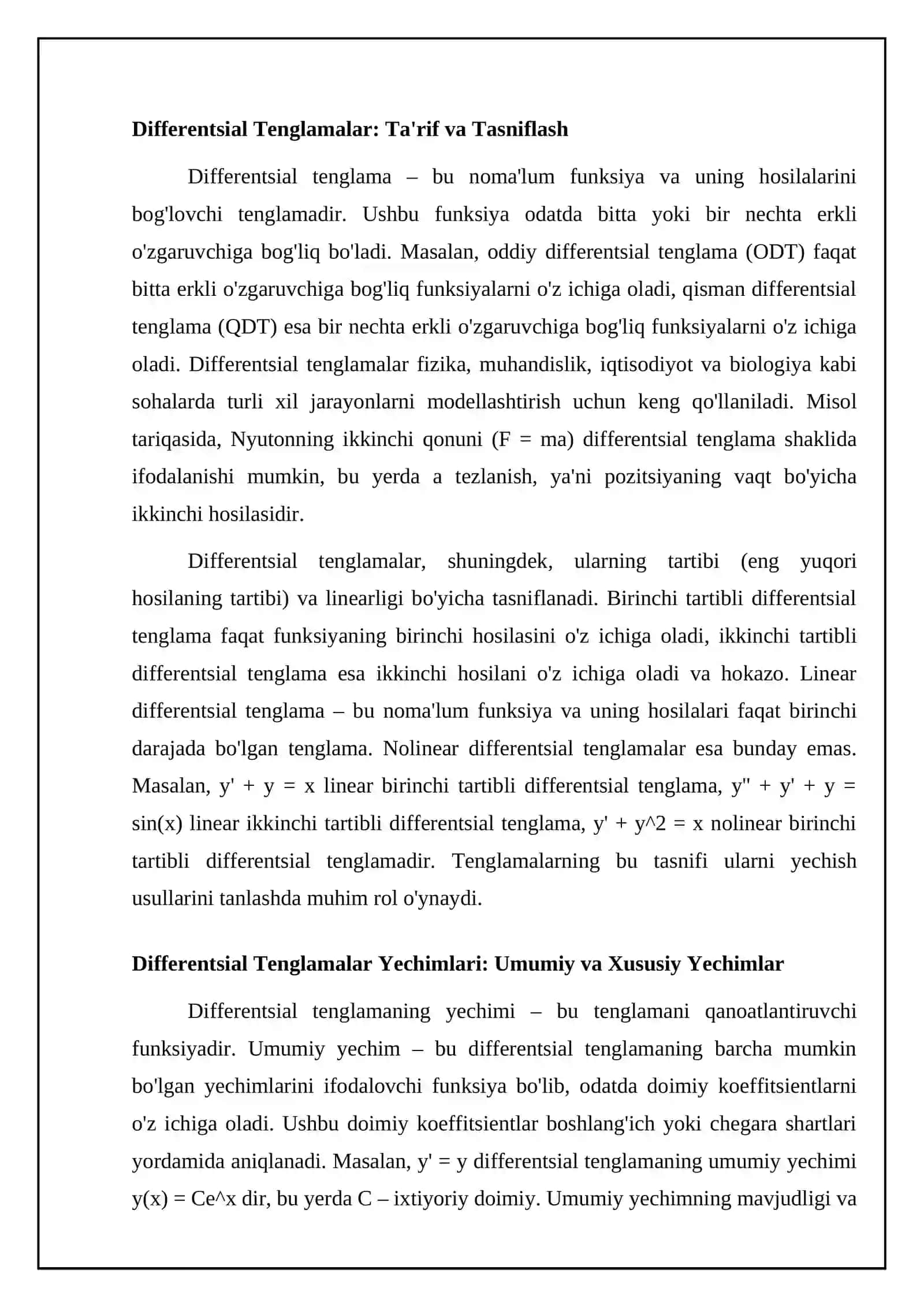 Differensial tenglama yechish 4