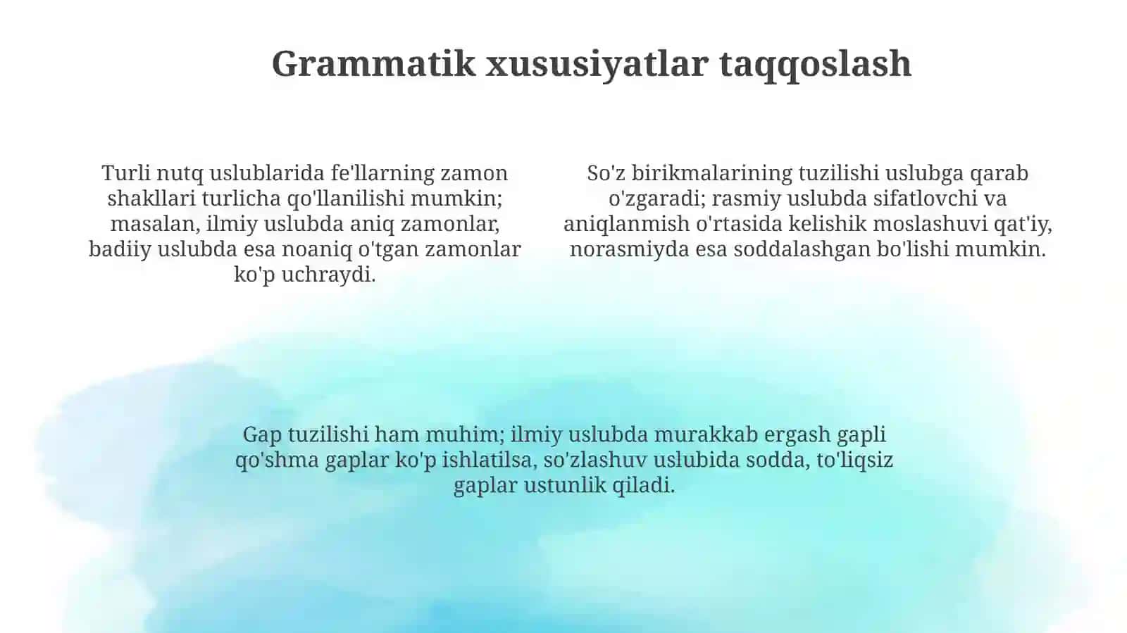 Nutq uslublarining qiyosiy tavsifi 4