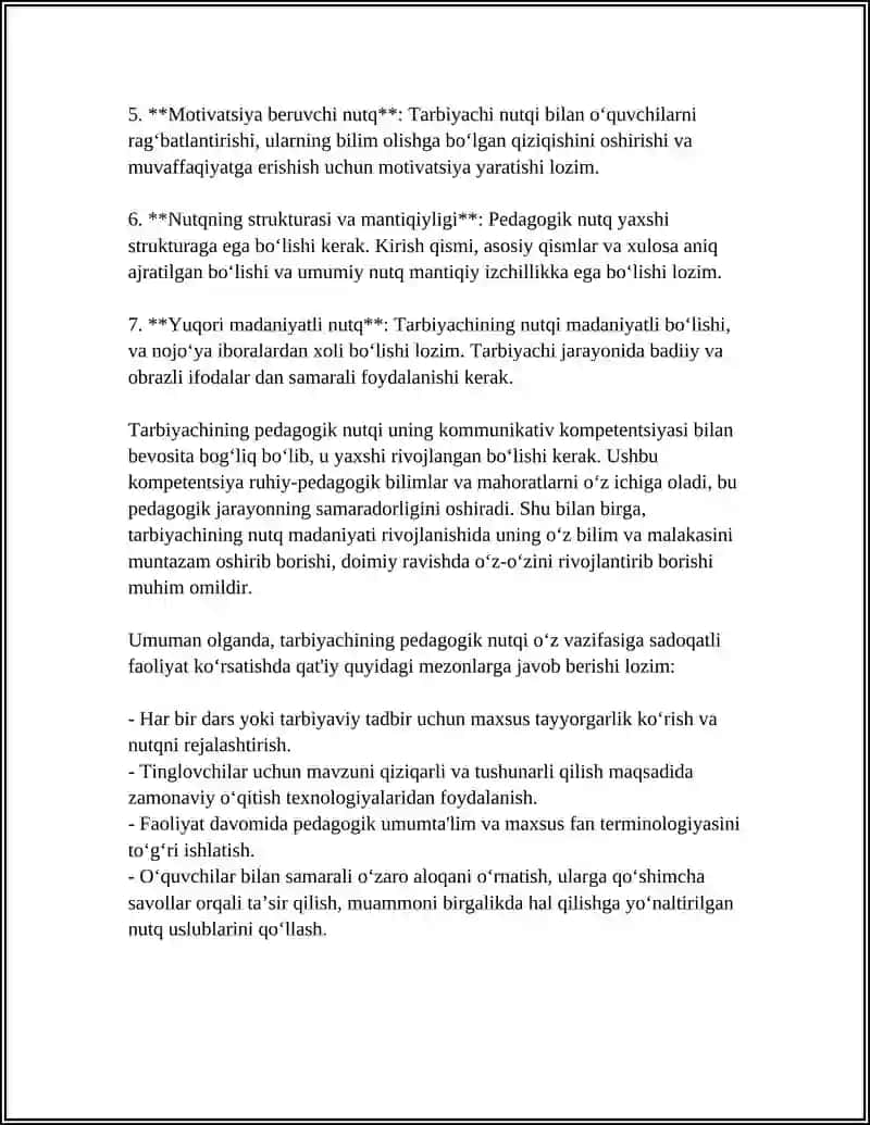 Tarbiyachining pedagogik nutqi 4