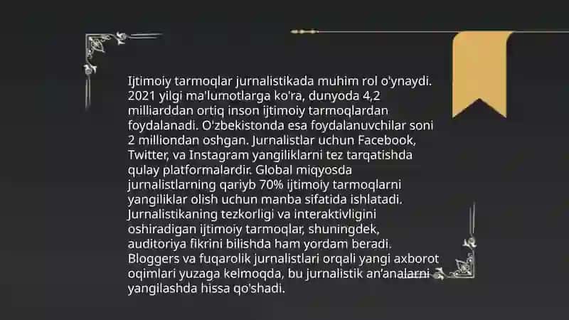 Media maydon tuzilishi va internet jurnalistikasida raqobat muhiti 4
