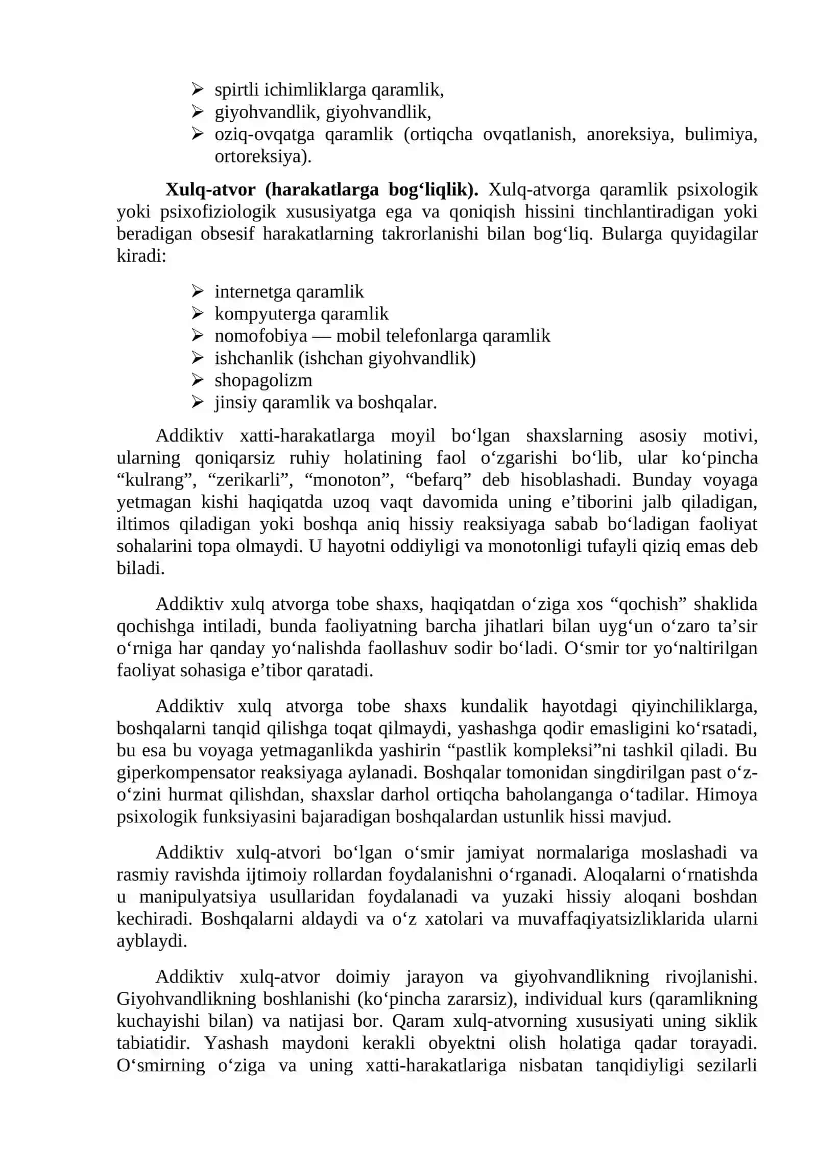 Voyaga yetmaganlarda addiktiv xulq-atvor turlari, sabablari va uning oldini olish usullari 4