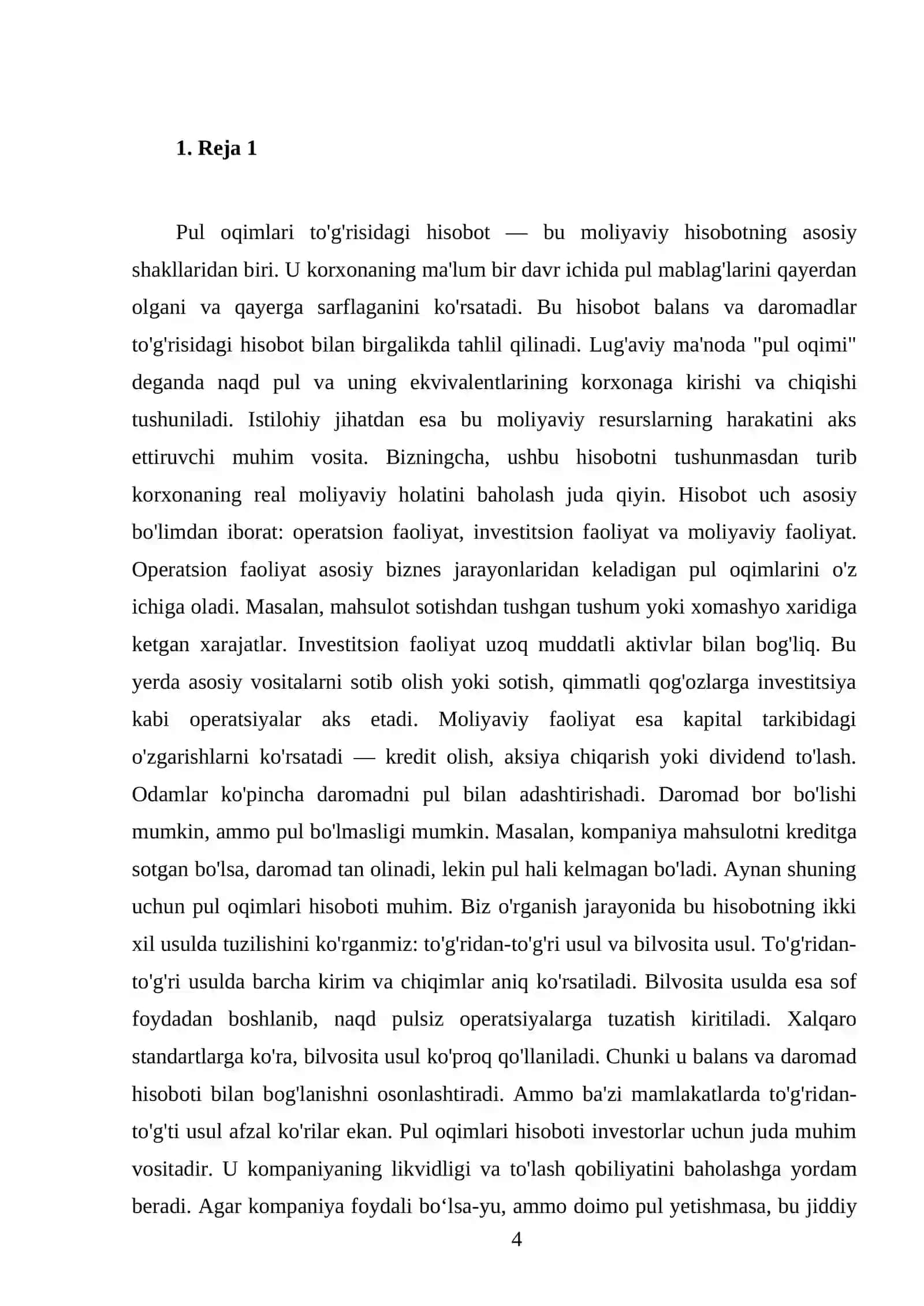 Pul oqimlari to`g`risidagi hisobot 4