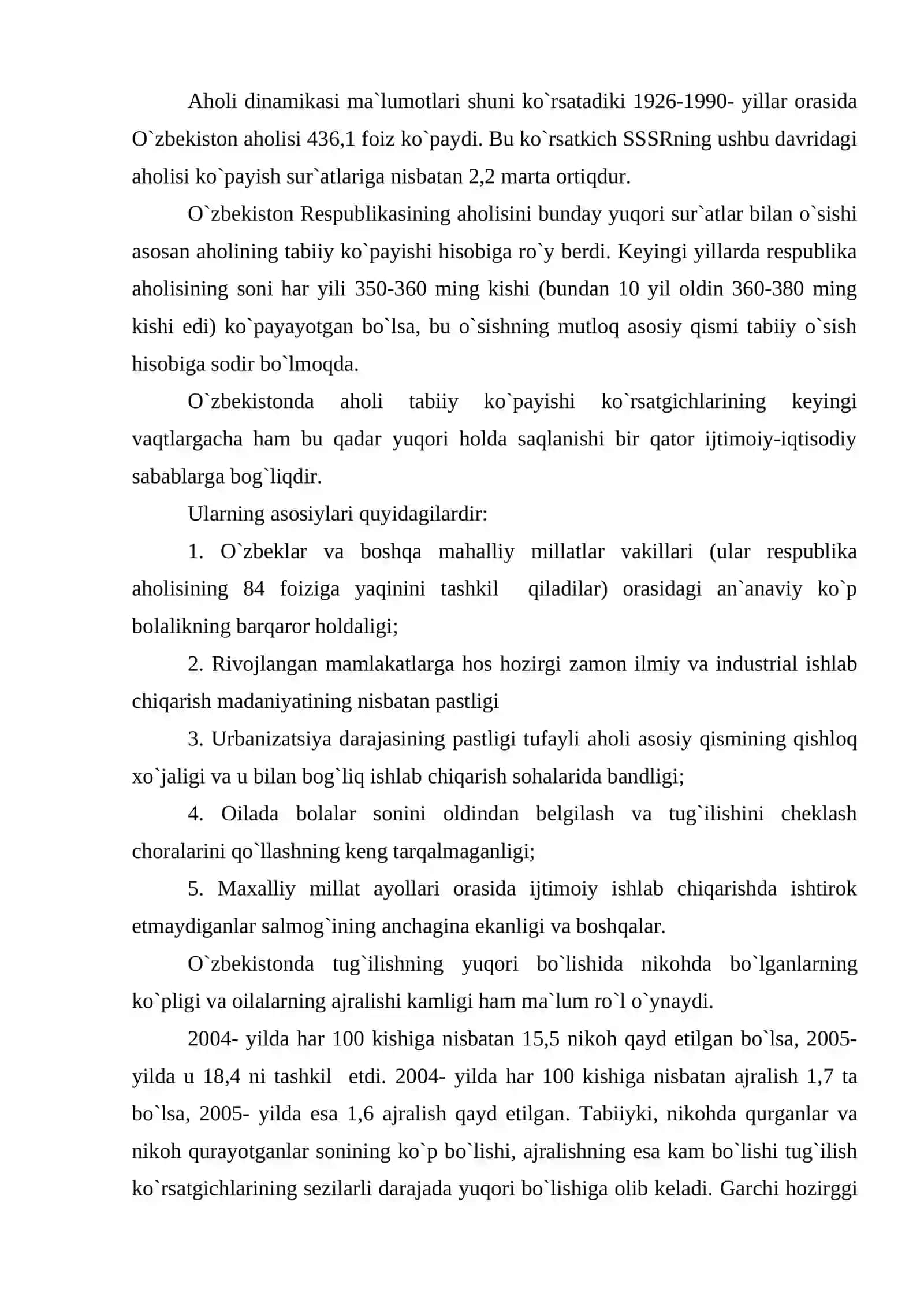 O`zbekistonning aholisi va mehnat resurslari 4