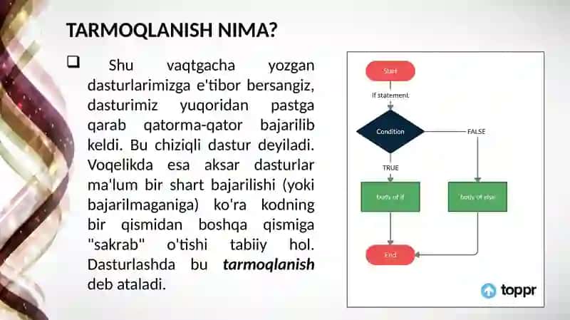 PYTHONDA BOSHQARUV BAYONOTLARI 4