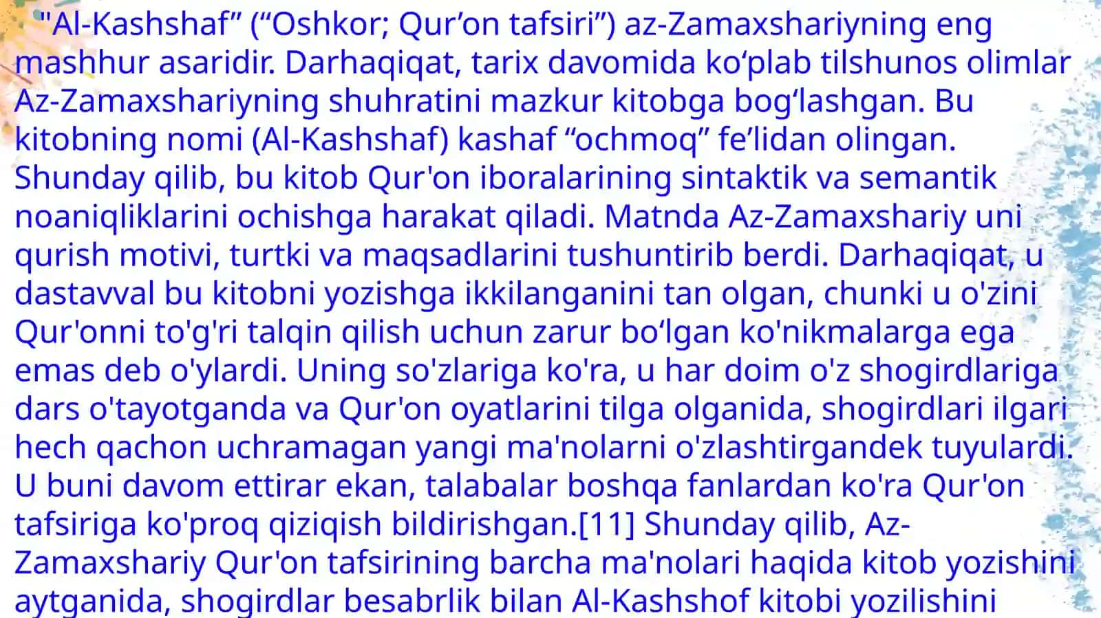 Zamahshariyning lingvistik qarashlari. 4