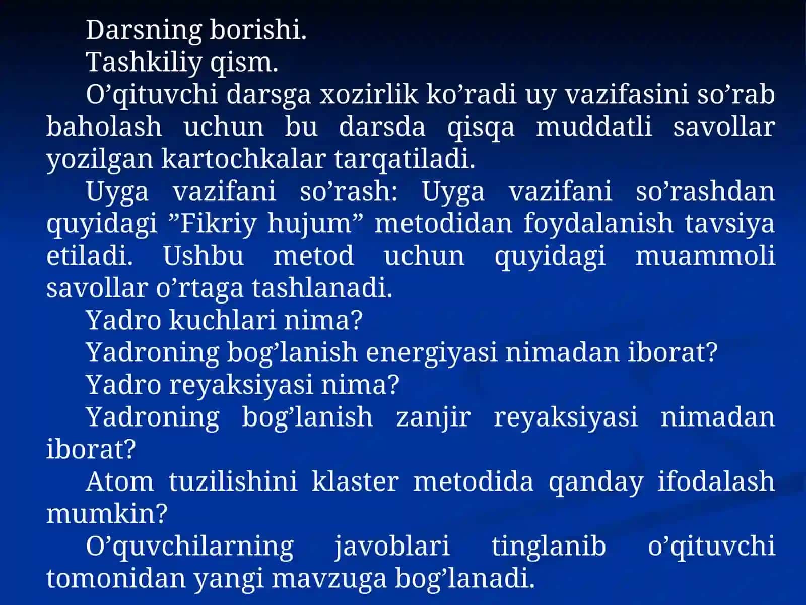 Yadro energiyasidan foydalanish 4