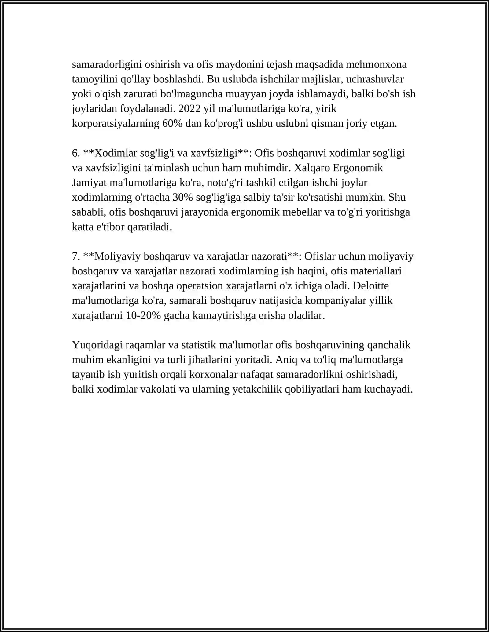 MUSTAQIL ISH Mavzu: OFFICE ROLES EXPEAINCD 4