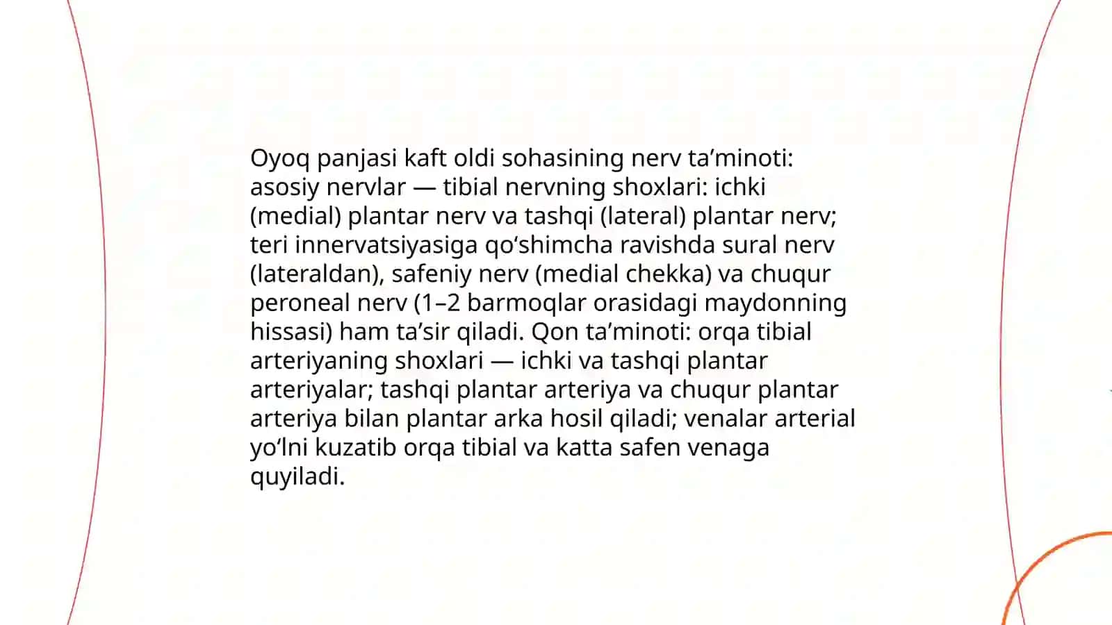Oyoq panjasi kaft oldi sohasi 4