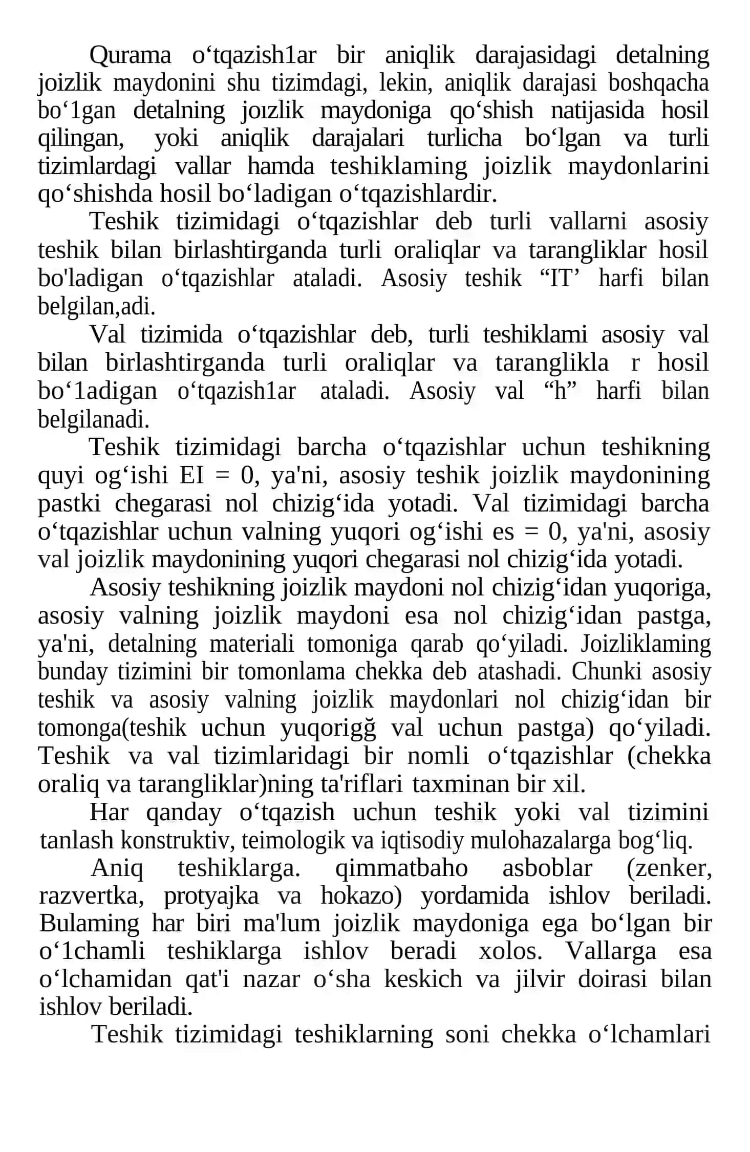 JOIZLIK VA O‘TQAZISHLAR TUZILISHINING YAGONA PRINSIPI 4