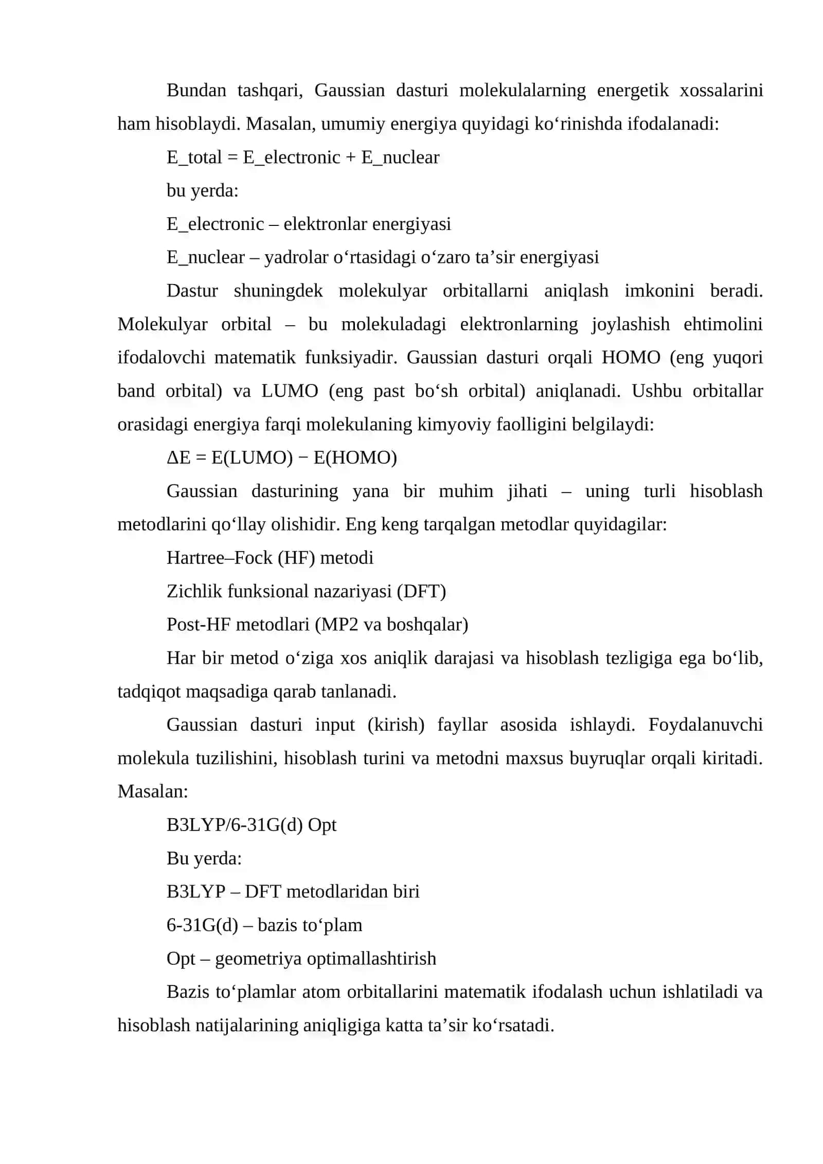 Gaussian dasturi hamda uni amaliyotda qo‘llanishi 4
