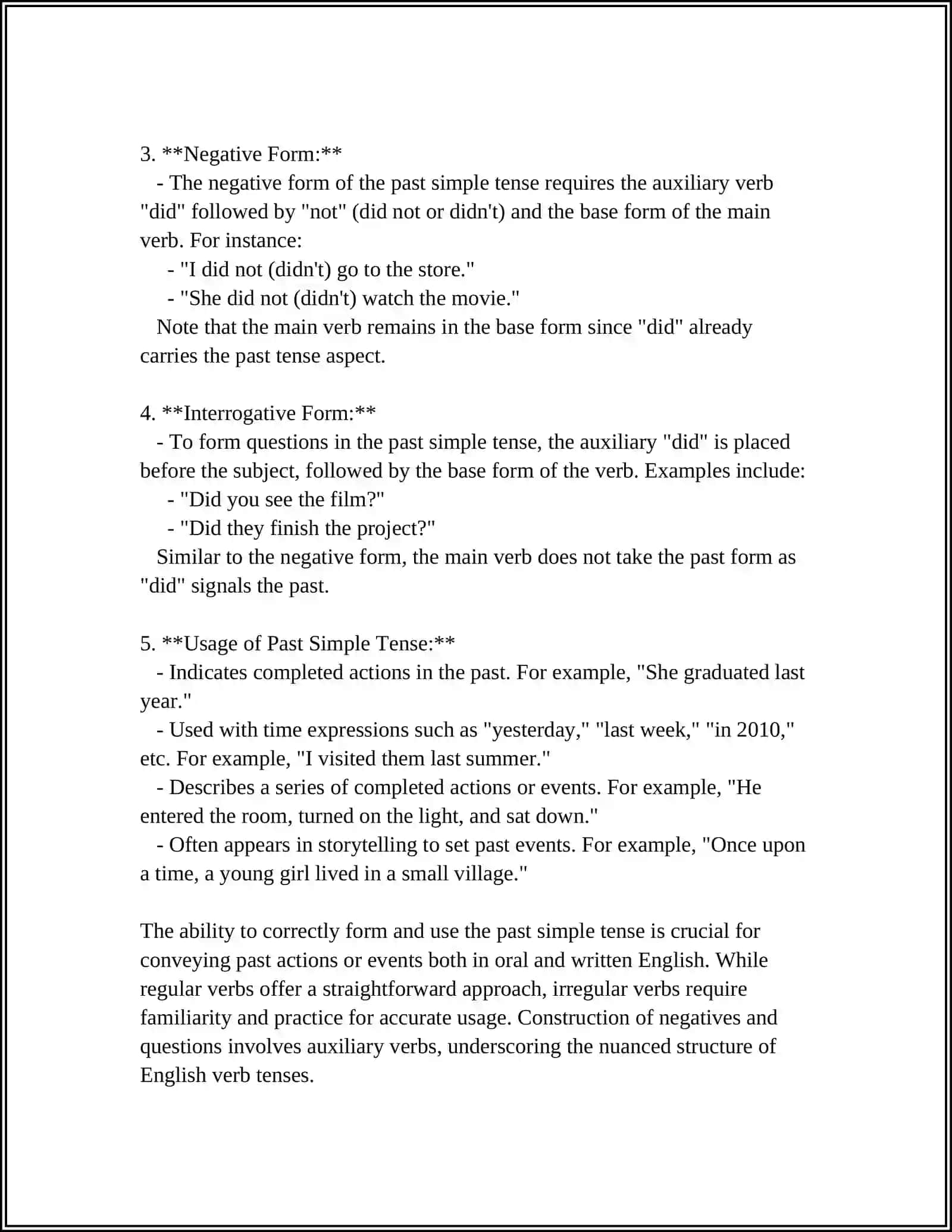 PAST TENSES(PAST SIMPLE, PAST CONTINUOUS, PAST PERFECT SIMPLE, PAST PERFECT CONTINUOUS,WOULD, USED TO / BE / GET USED TO) 4