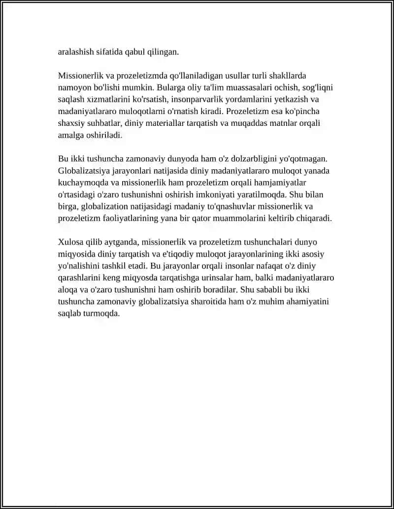MISSIONERLIK VA PROZELETIZM 4